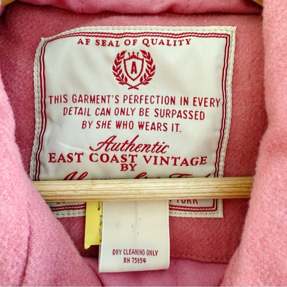90s Abercrombie & Fitch Jacket Peacoat Wool Blend Size Large Vintage Salmon Pink - Picture 5 of 7